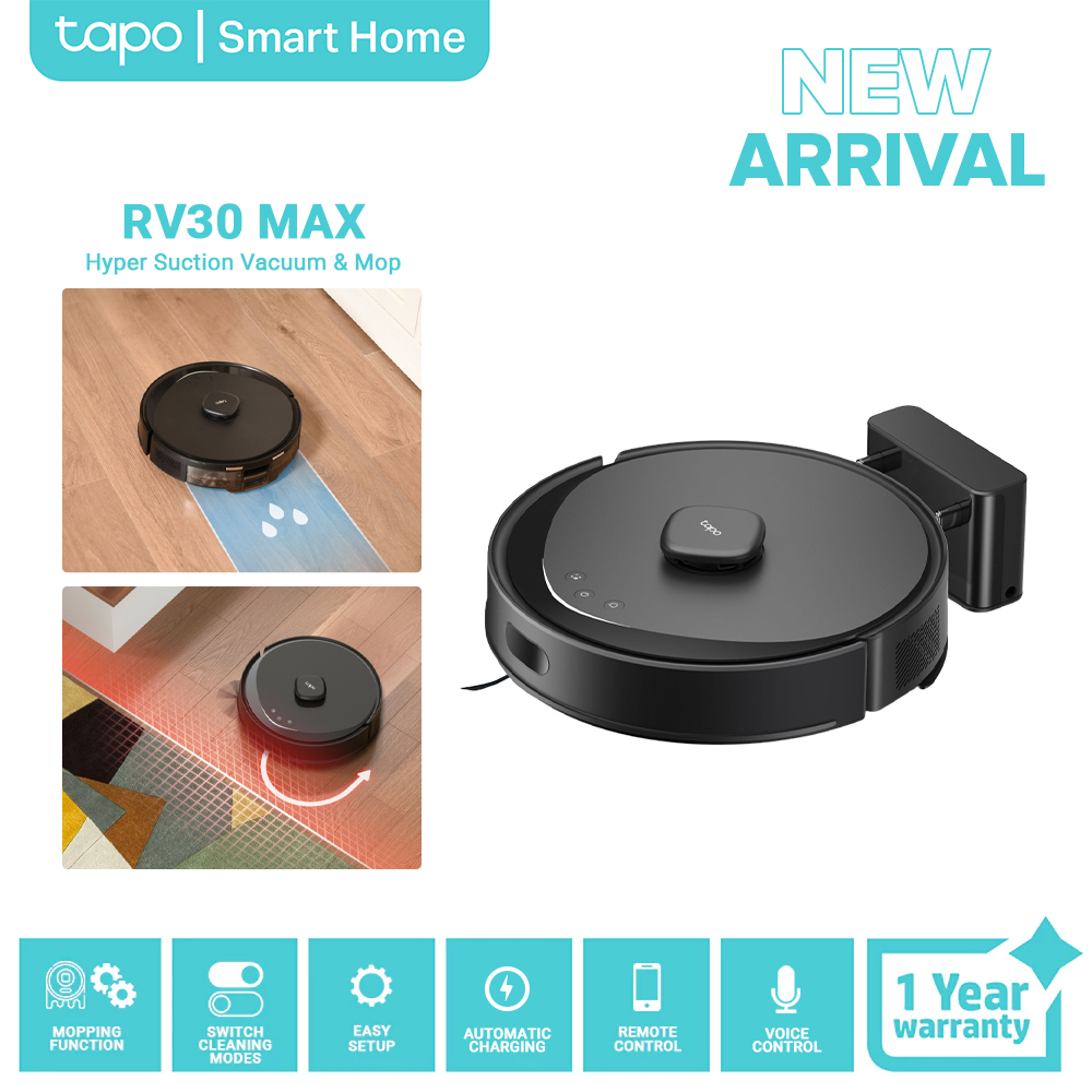 TP-Link Tapo RV30 Max 5300Pa Hyper Suction Robot Vacuum & Mop Voice ...