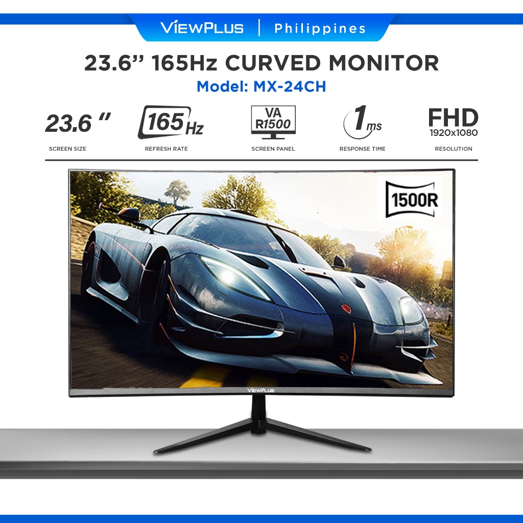Viewplus MX-24CH 23.6 Inch 165Hz 99% sRGB VA Panel 1ms Gaming Curved ...