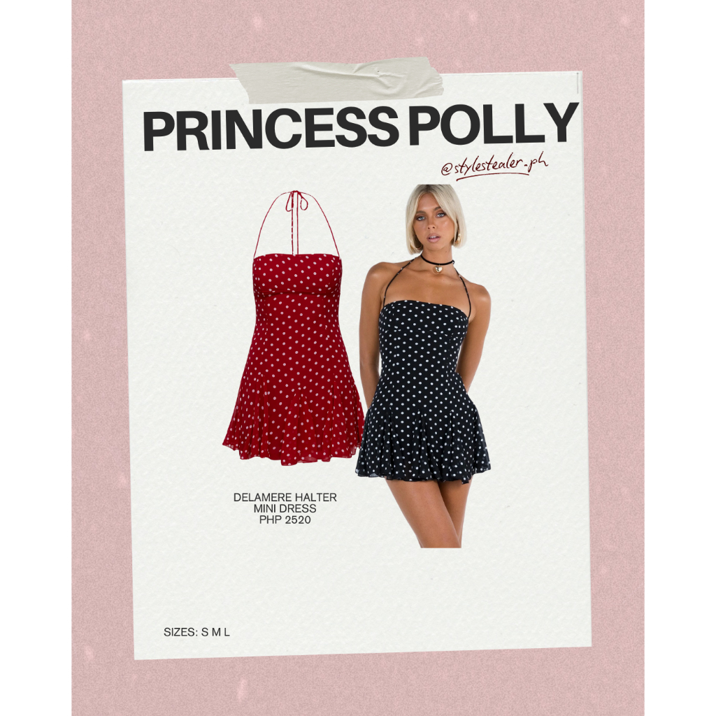 Princess Polly  Delamere Halter Red Black White Polka Dot Mini Dress |  Shopee Philippines