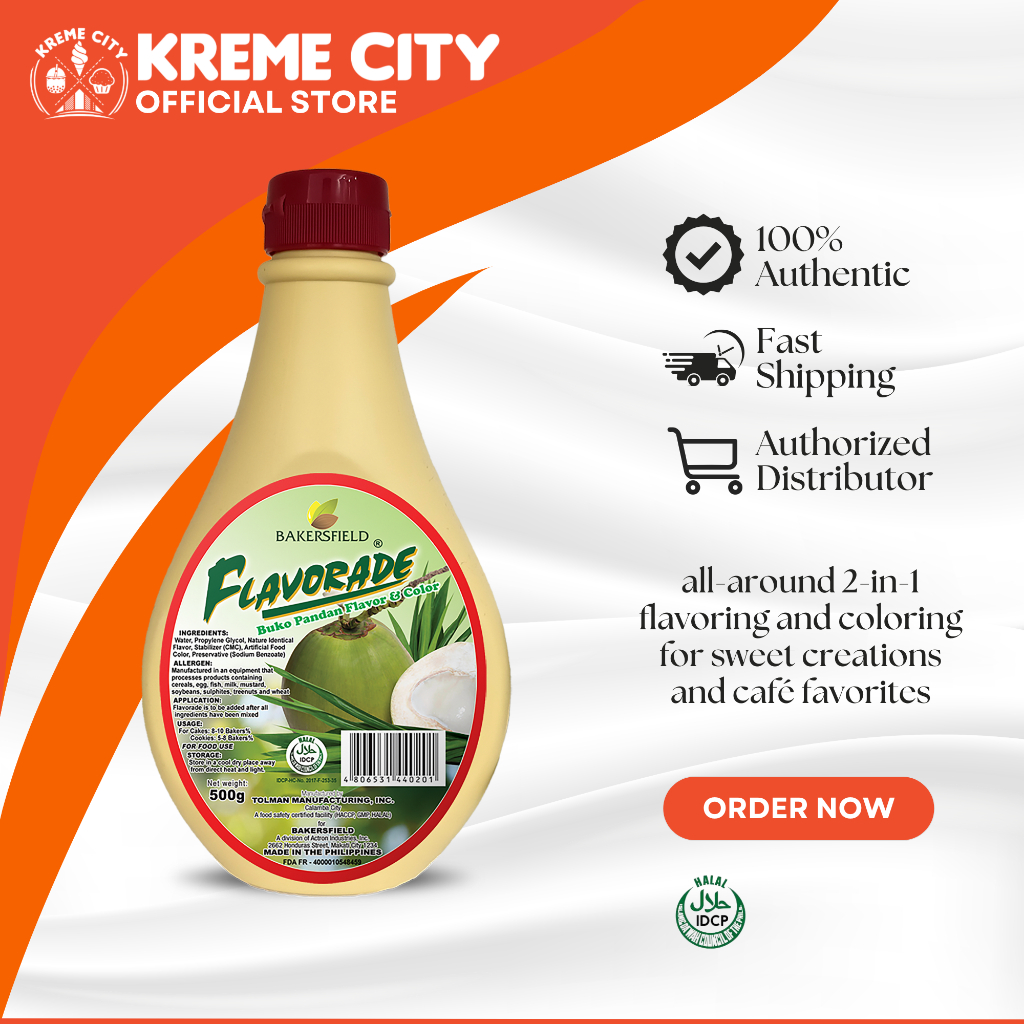 Bakersfield Flavorade Buko Pandan Flavor & Color 500g | Shopee Philippines