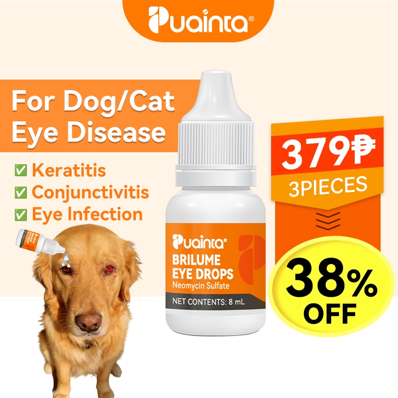 PUAINTA Cat Dog Eye Drops for Cloudy Eyes Infection Keratitis ...