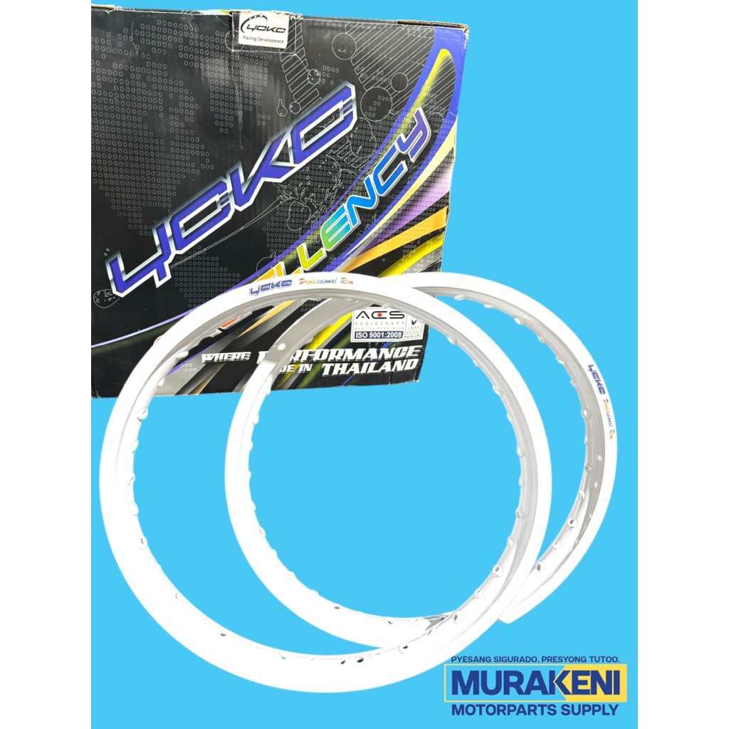 MOTORCYCLE RIM YOKO MADE IN THAILAND SIZE F/R 1.40/17 WHITE | Shopee ...