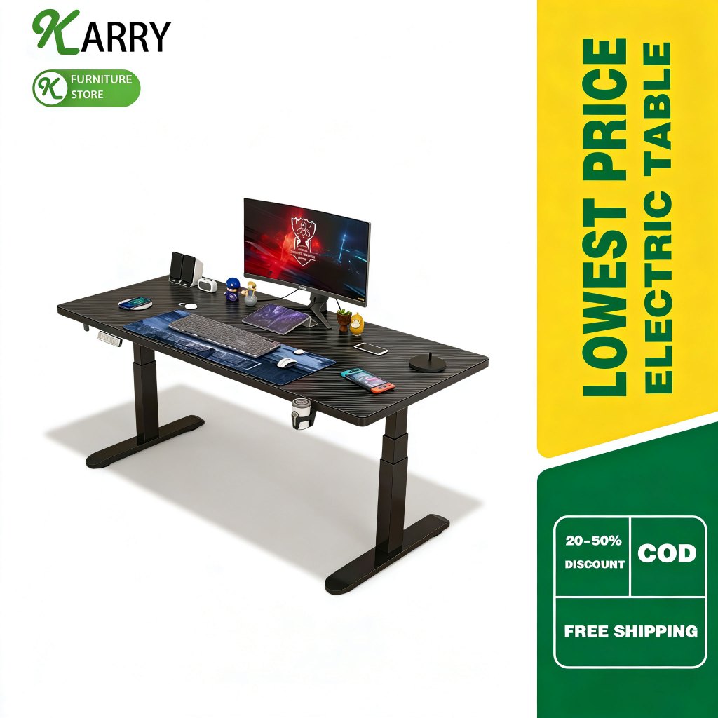 KARRY E-sports Table Electric Lifting Gaming Table Adjustable Computer ...