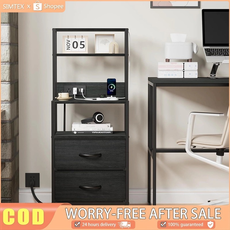Foldable Iron Bedside Rack Side Table Bedroom Nightstand Storage Shelf ...