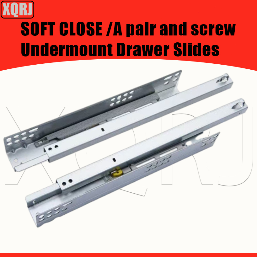 Undermount Soft Close Drawer Guide Hidden Two-Section Drawer Guide Rail ...