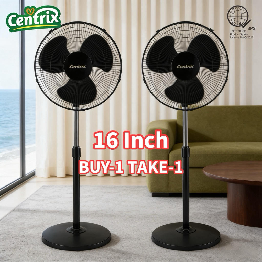 Buy 1 Take 1 Centrix 16 INCHES Stand Fan 3-Blades COD CX-1677D | Shopee ...