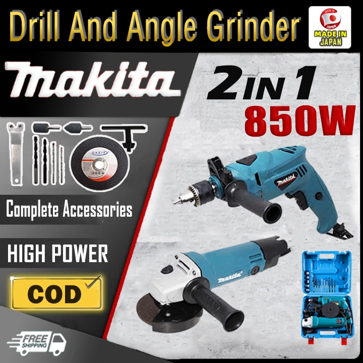 2 IN 1 Power Tools Impact Drill And Angle Grinder 870W With Case ...