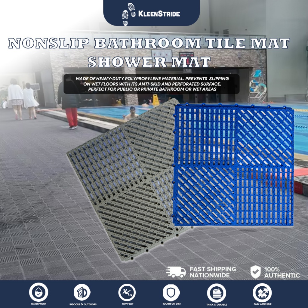 KleenStride Nonslip Bathroom Tile Mat Shower Mat Swimming Pool Splicing ...