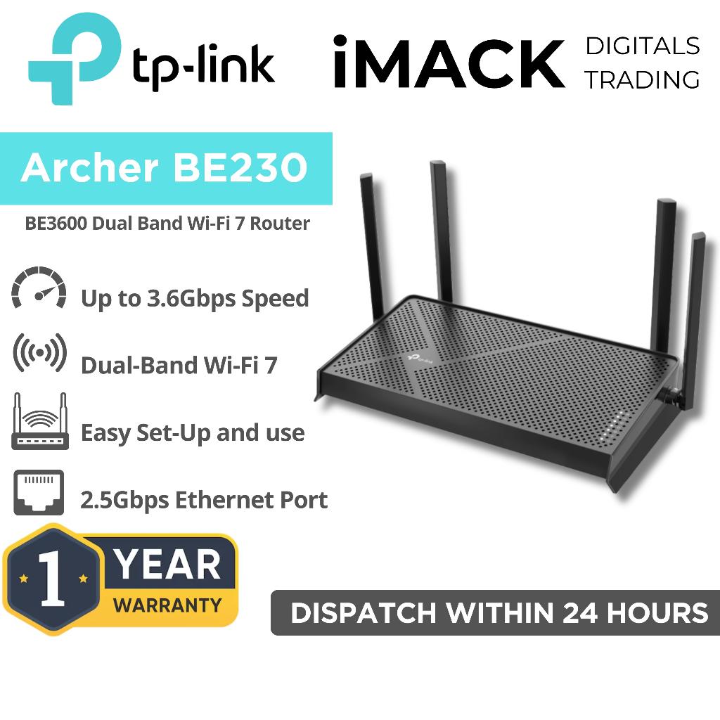 TP Link Archer BE230 BE3600 Dual-Band WiFi 7 Router | Wifi Mesh Router ...