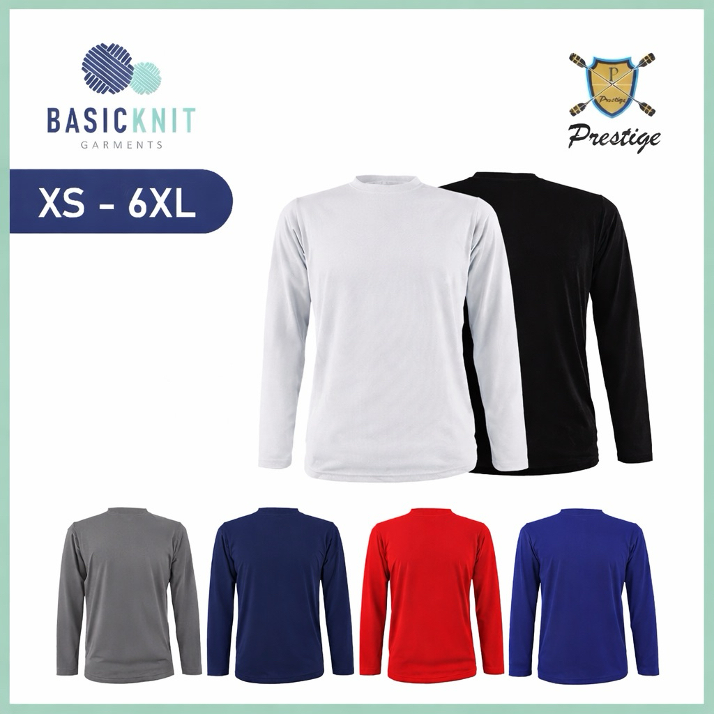PRESTIGE | XS - 6XL | Quiana Drifit Long Sleeves Shirt with Plus Size ...