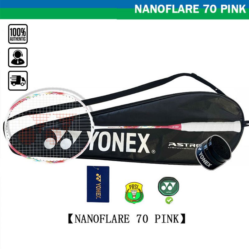 YY NANOFLARE 70 Pink /100zz Badminton Racket Full Carbon Single 4U ...
