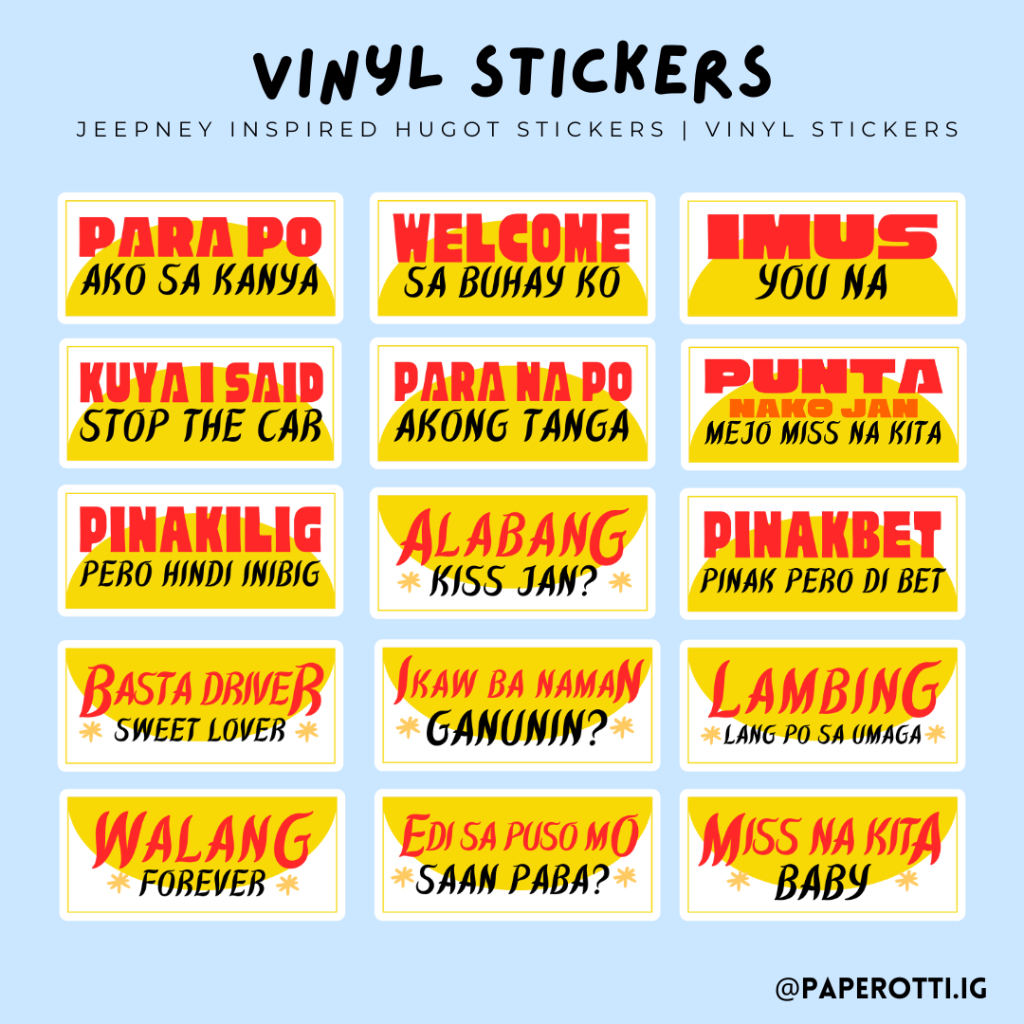 Jeepney Inspired Funny Stickers V2 | Filipino Humor | Waterproof Vinyl ...