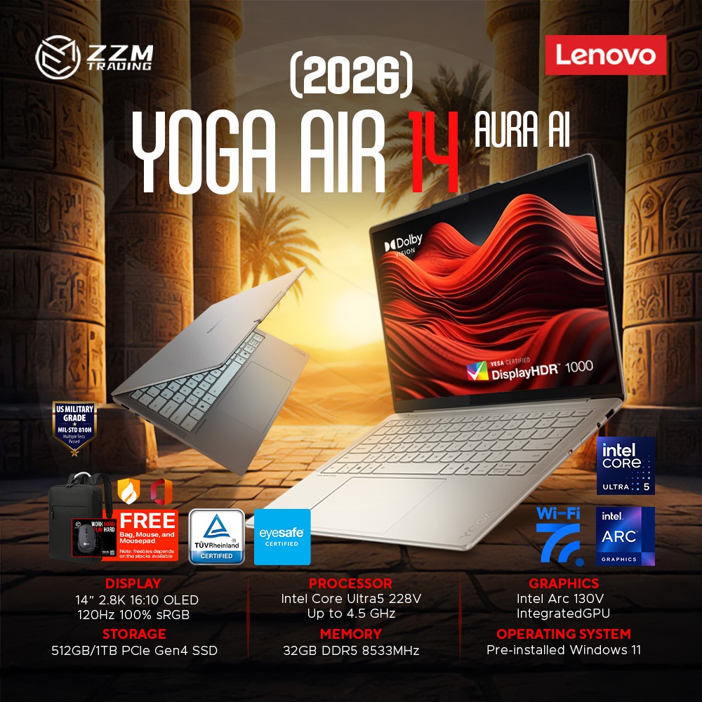 Lenovo YOGA Air 14 ILL10 2026 Ultra 5 228V 32GB 1TB 2.8K 120Hz Touch ...