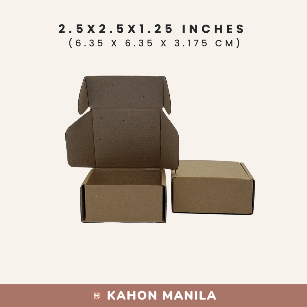 2.5x2.5x1.25 inches - Corrugated box for 50g tin can | Shopee Philippines