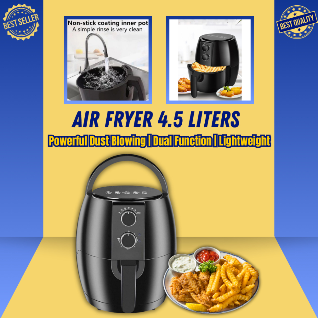 Air Fryer 4.5 Liters Heavy Duty Advance Electric Frying Technology Air ...