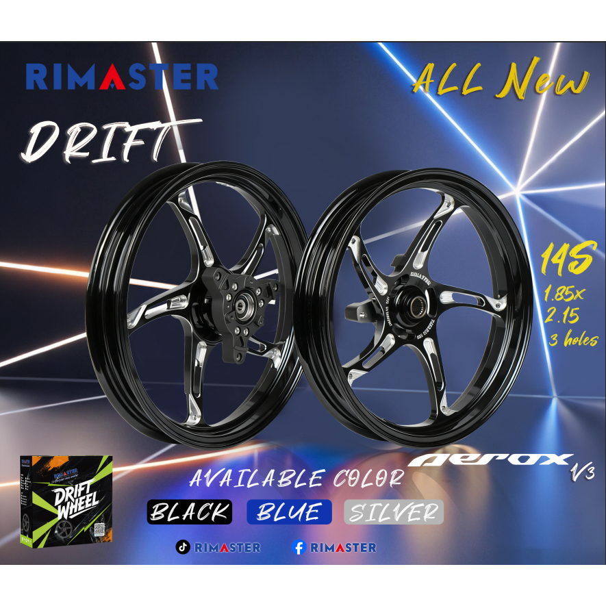 Rimaster CNC MAGS For Aerox155 V3 front disc rear drum 1.85*2.15/14S 5 ...