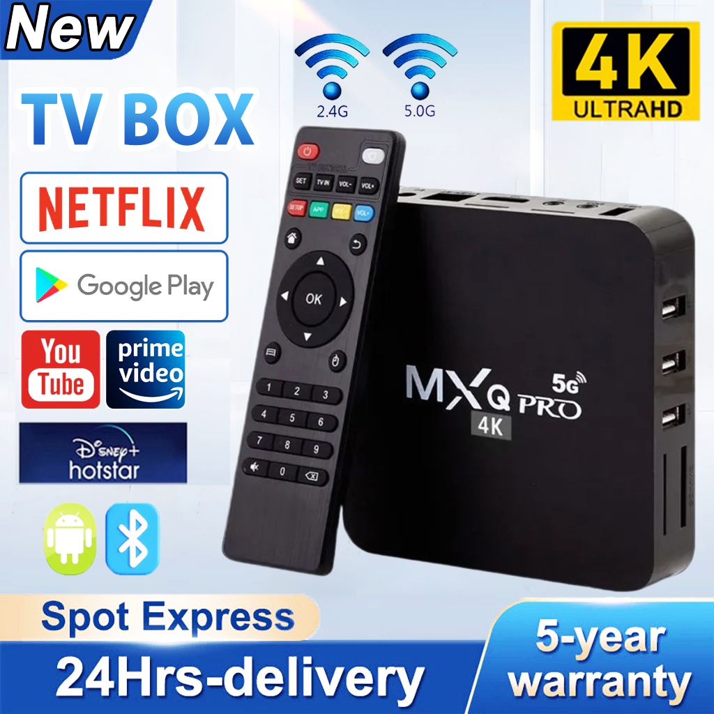 MXQ Pro 4K TV Box Android 5G WiFi 16+512GB Smart Set Top Box Media ...