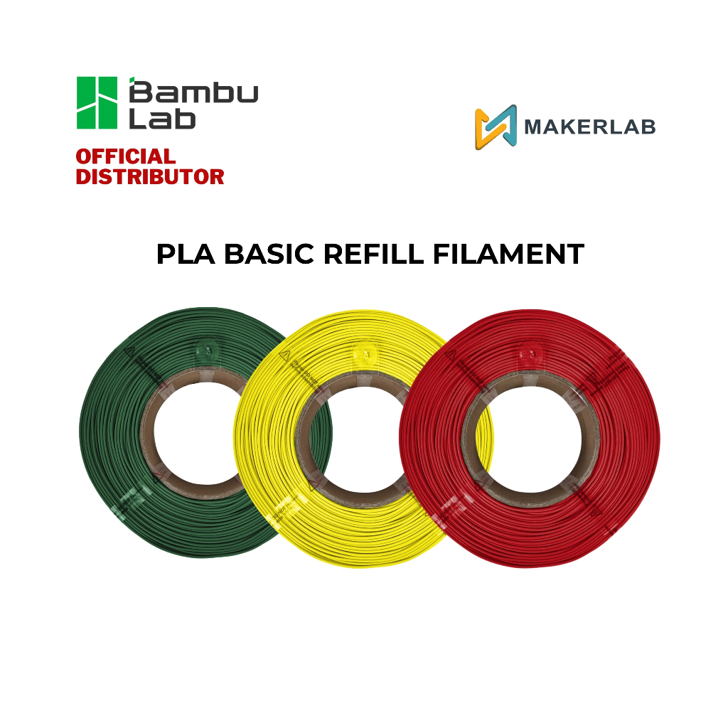 Bambu Lab PLA Basic Refill 3D Printer Filament 1.75mm 1KG | Shopee ...