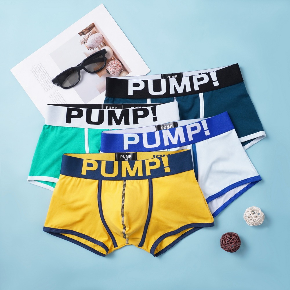PUMP Men Quality Plain Cotton Boxers Man Boxer Briefs Underwear Male ...