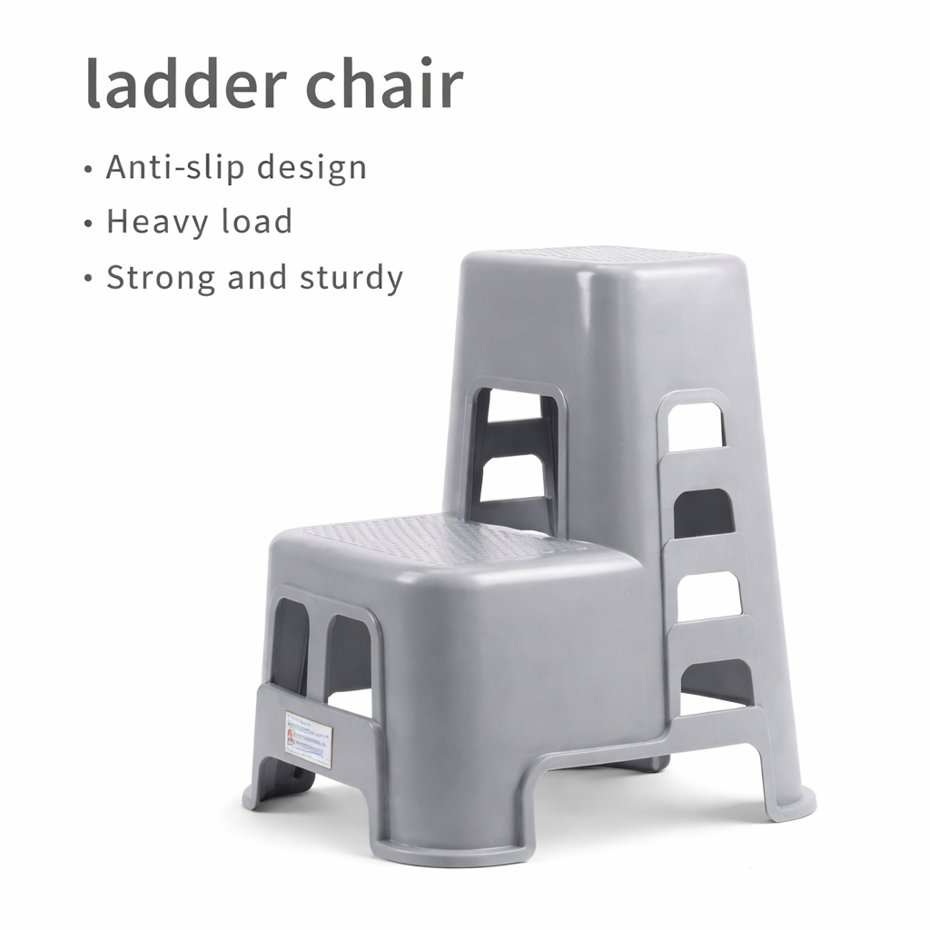 2 Step Ladder Stool Plastic | Heavy Duty Step Stool Anti-Slip for Home ...