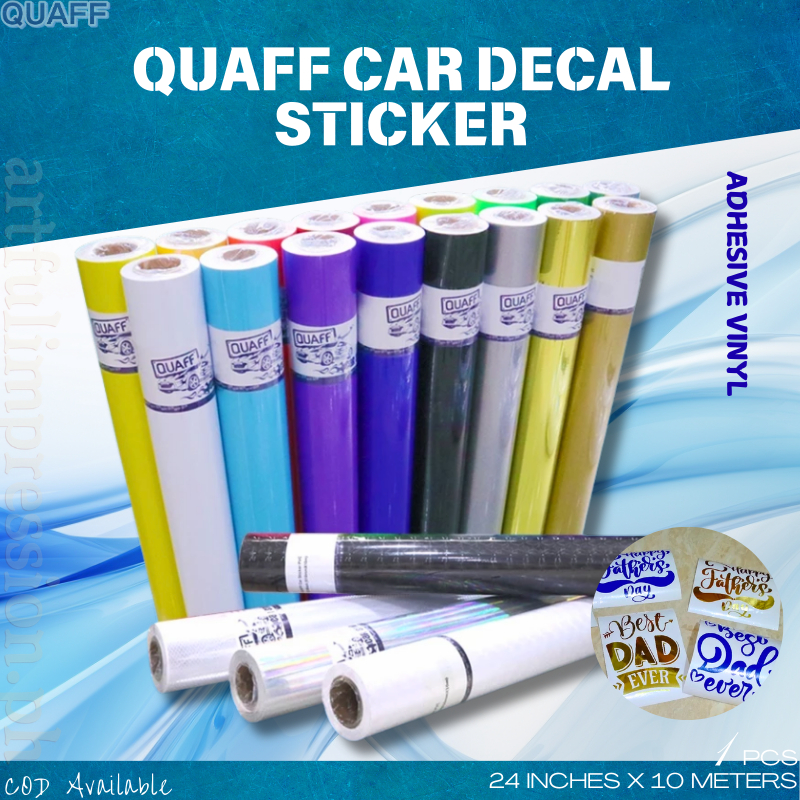 QUAFF Car Decal Sticker Adhesive Vinyl - 24inx10m Waterproof UV ...