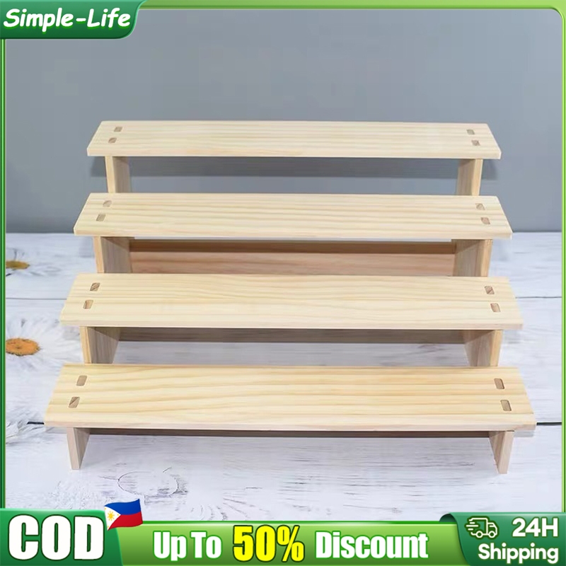 2/3/4 Layer Wood Display Riser Stand Jewelry Display Stand Multilayer ...
