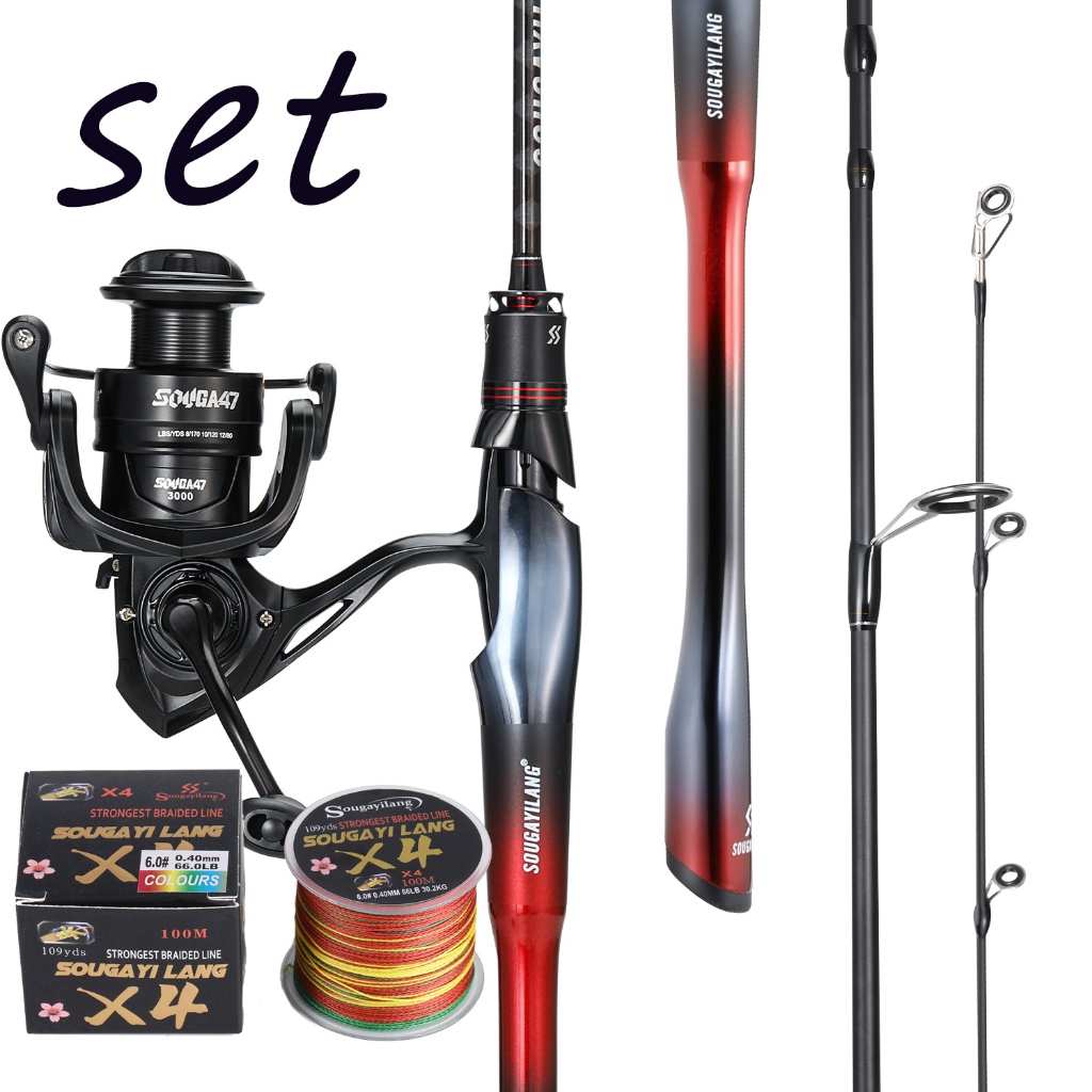 cod fishing rod and reel B&M Fish-Pole Combo 12' 3 use fishing setup VEVOR Rod and Fishing Reel