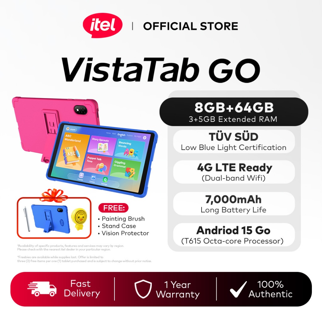 itel VistaTab GO 4G LTE 8GB (3+5GB RAM) + 64GB ROM | 7000mAh Battery ...