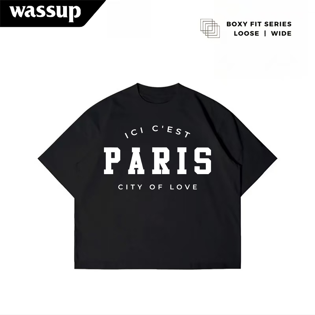 WASSUP BOXY T-Shirt Crew Neck Overized American Top-Quality Top Unisex ...