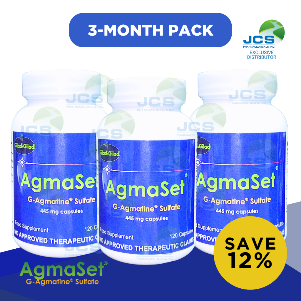 AgmaSet G-Agmatine Sulfate 120s x 3 Bottles | Shopee Philippines
