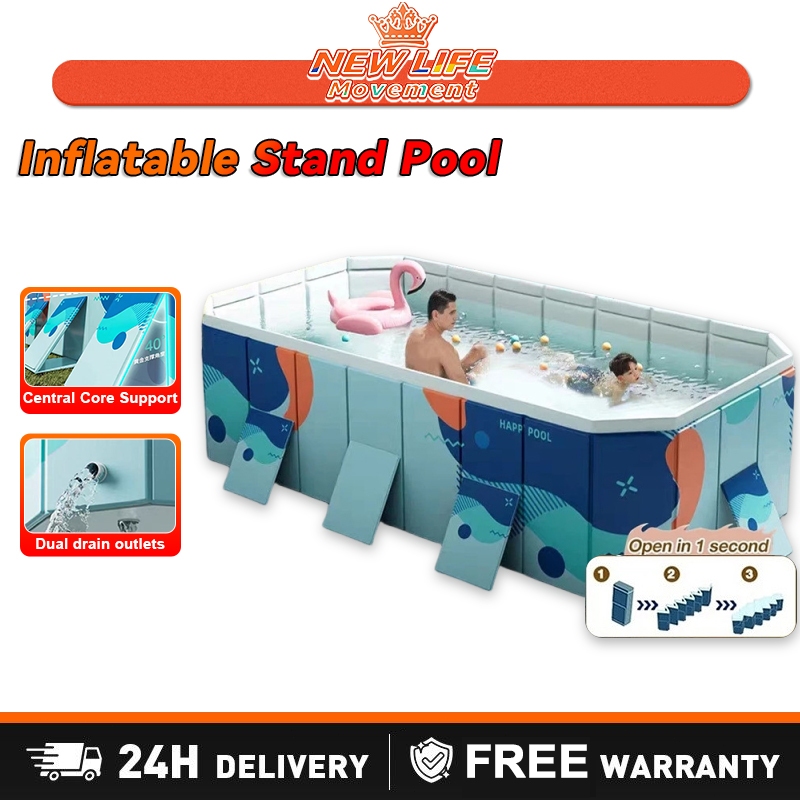Swimming Pool 0.95M/1.25M/1.66M/1.85M/2.65M/2.95M/3M Foldable Swimming ...