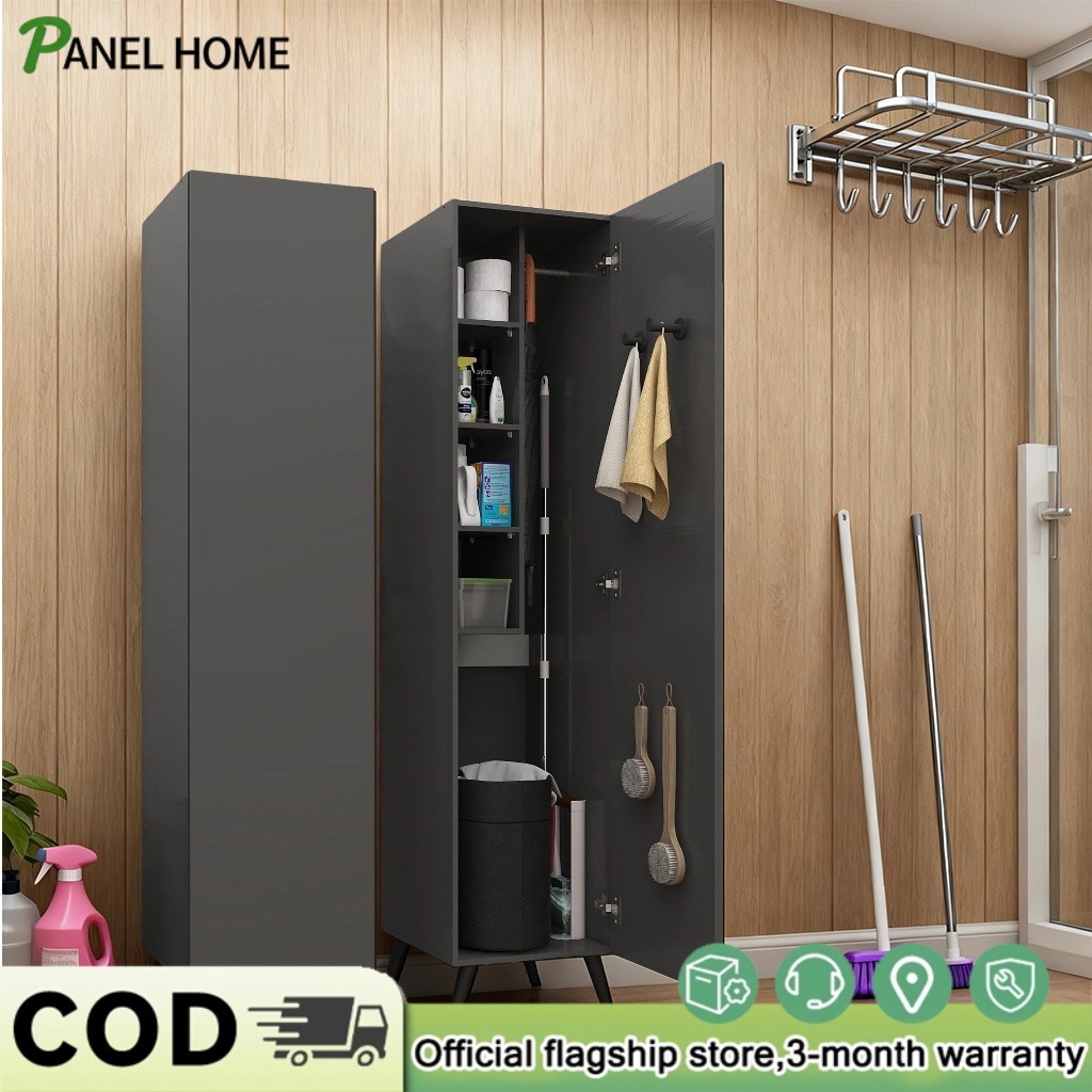 Wood Cleaning Cabinet Broom and Mop Rack Cleaning Tool Storage Cabinet ...
