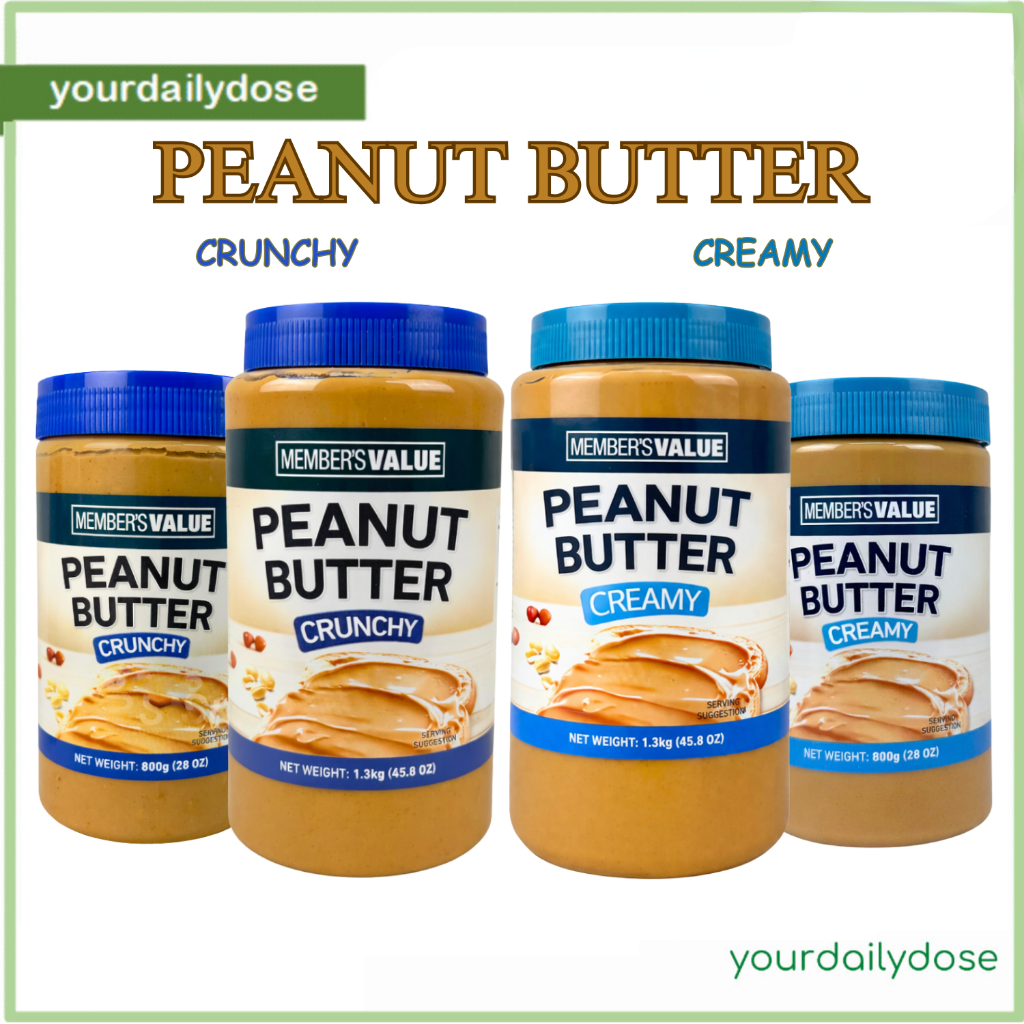 MEMBER'S VALUE PEANUT BUTTER Creamy | Crunchy // 800g | 1.3kg | Shopee ...