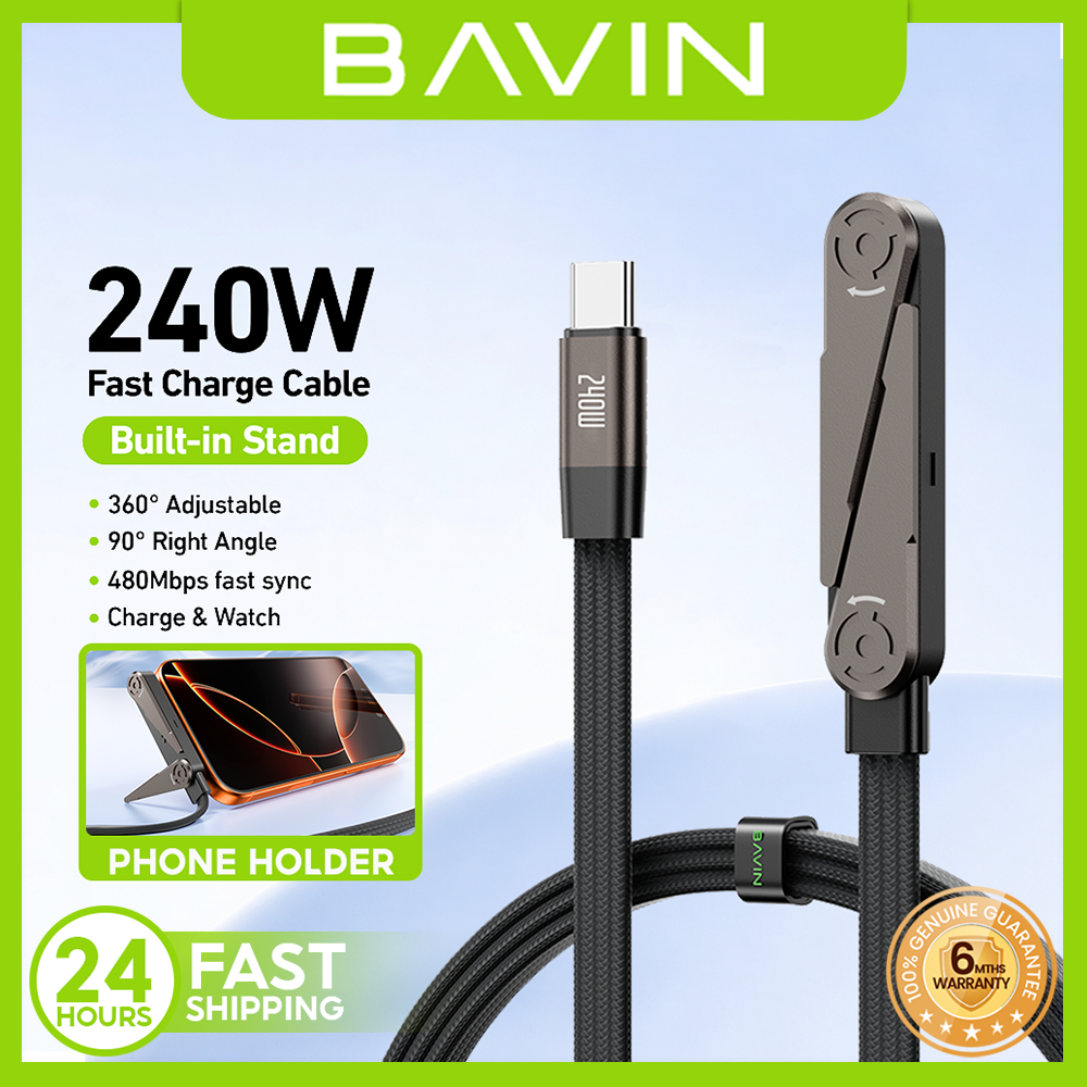 BAVIN CB430 2-in-1 240W PD Type-C Fast Charging Data Cable 1.2m w ...