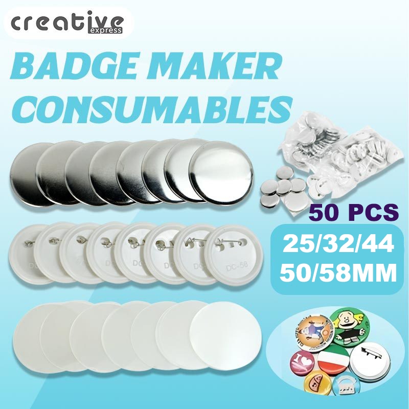 Creative 25/32/44/58mm DIY Badge Button Pins Blank Raw Material Blank ...