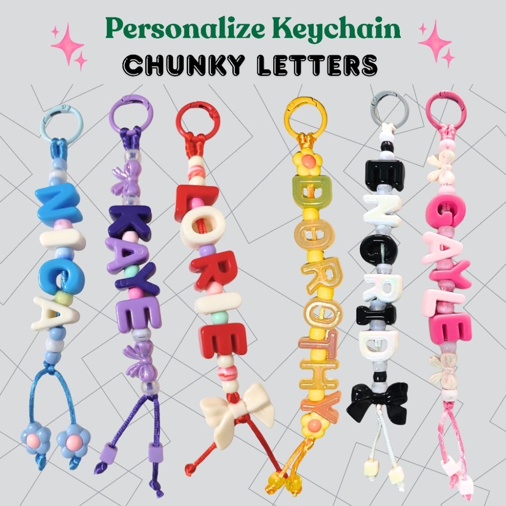Personalize Keychain | Chunky Letters Charm | Shopee Philippines