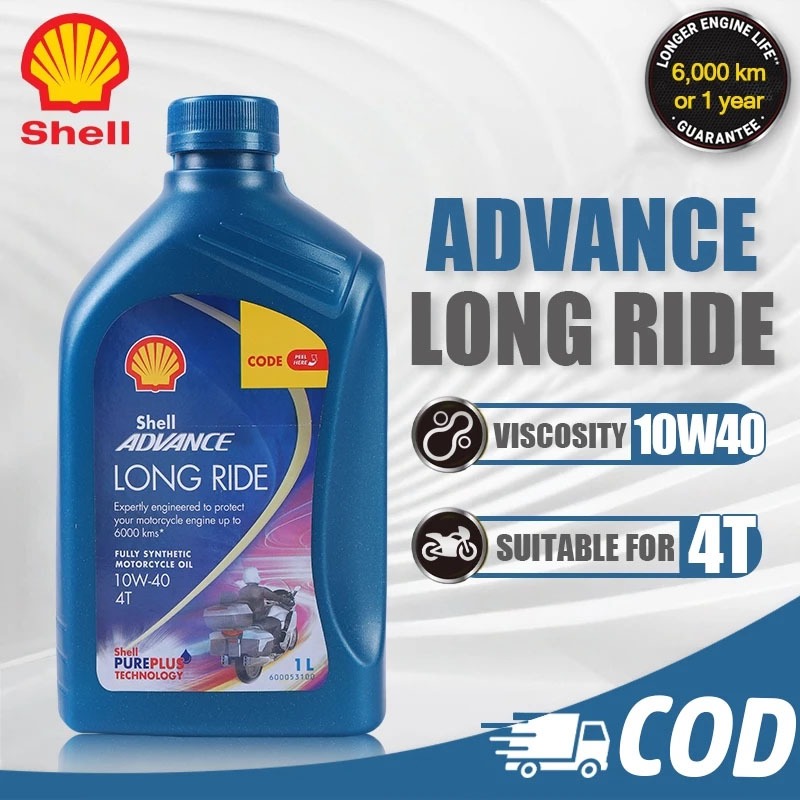 SHELL Advance Long Ride 10W40 Fully Synthetic 1L 4T Scooter Oil For 4 ...