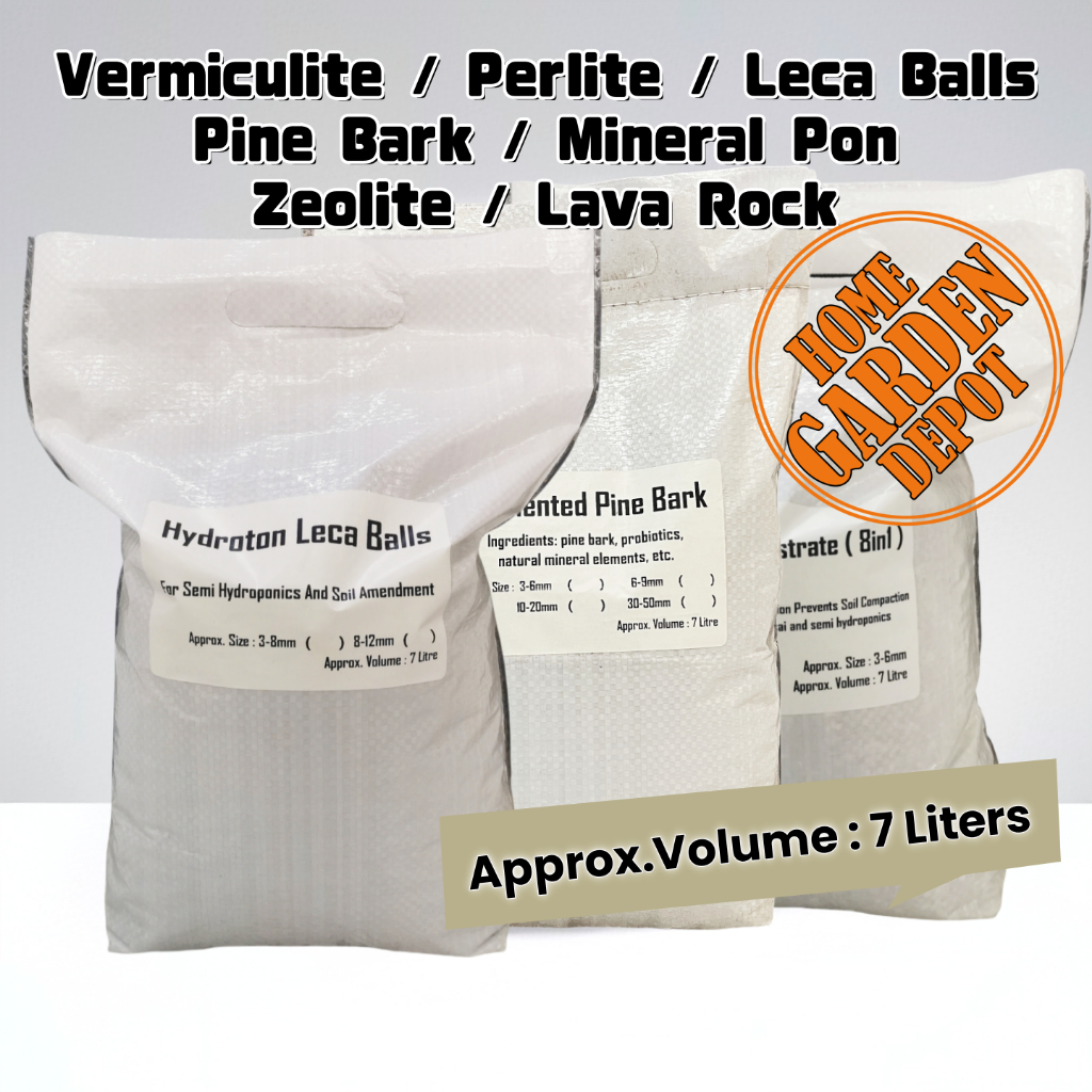 7 Liters Sack Vermiculite Perlite Leca Balls Pine Bark Mineral Pon ...