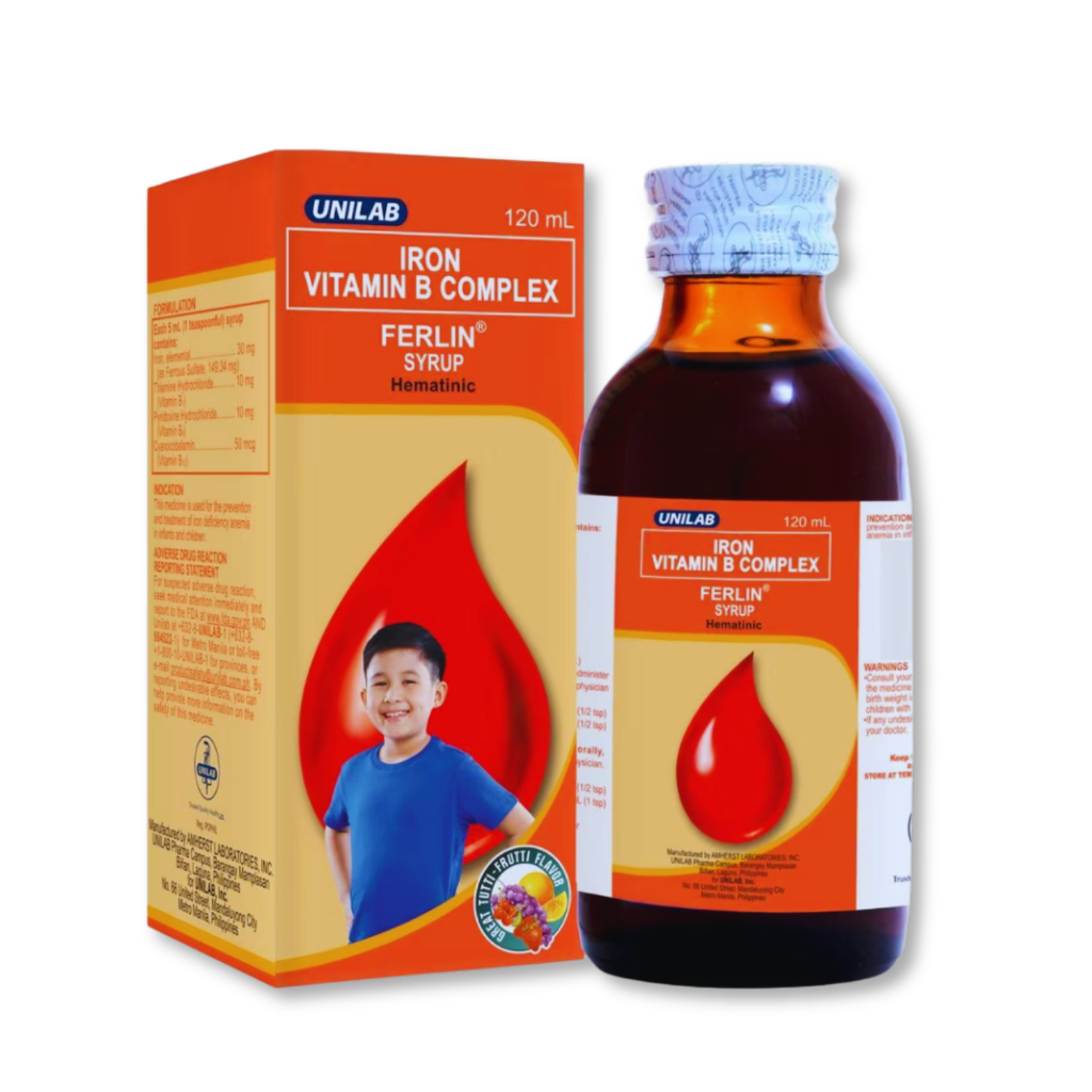 Ferlin (Iron + Vitamin B-Complex) Drop (15ML) / Syrup (120ML) | Shopee ...