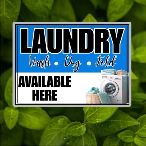 Laundry Sign – Laminated Shop Signage (A4/A5 Size) | Laundry Shop, Self ...