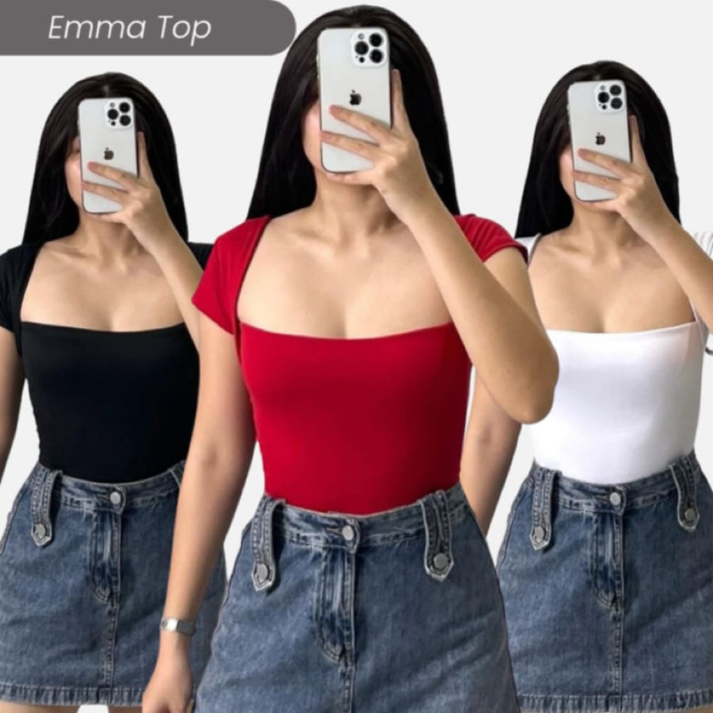JDSHVNS | EMMA DOUBLE LINING TOPS BASIC TOP FULL LENGHT TOPS | Shopee ...