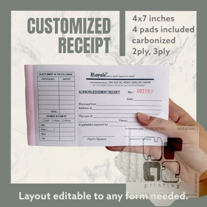 Shop collection receipt for Sale on Shopee Philippines