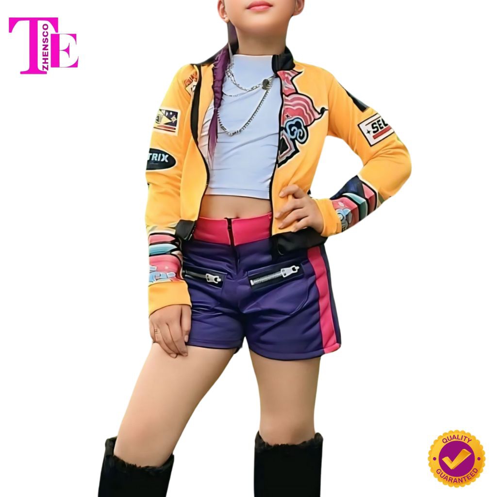 ZHENSCO Kpop Huntrix Rumi Varsity Jacket and Short Kids Costume Casual ...
