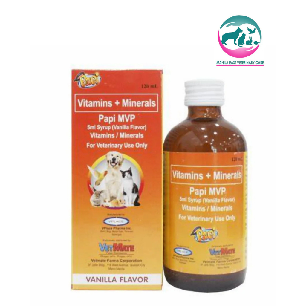 Papi MVP Multivitamins Syrup Vanilla Flavor for Pets 120ml | Shopee ...