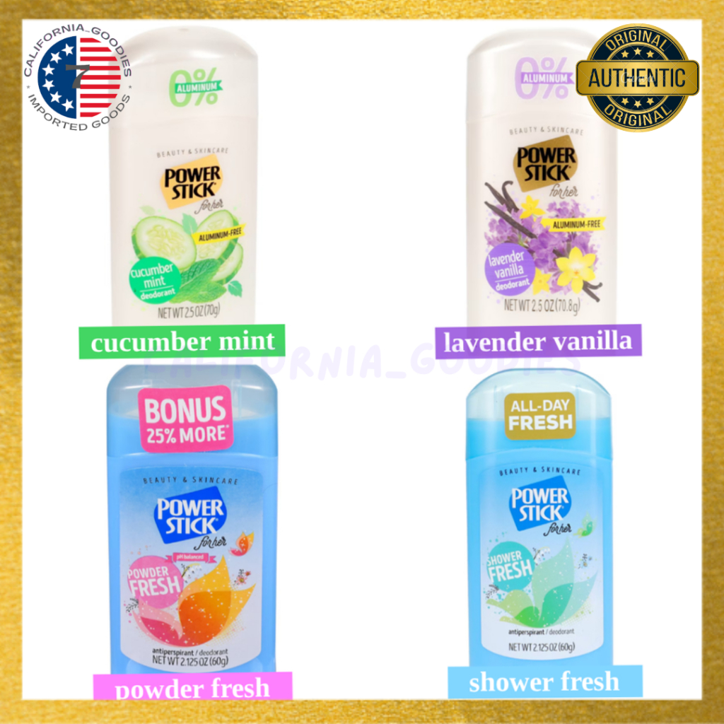 Power Stick for Her Aluminum Free Deodorant (Cucumber Mint, Lavender ...