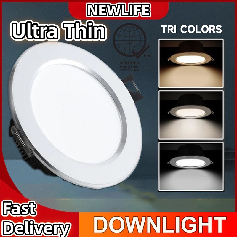Ultra Thin Pin Light Led Ceiling Light Tri Color Recessed Downlight ...
