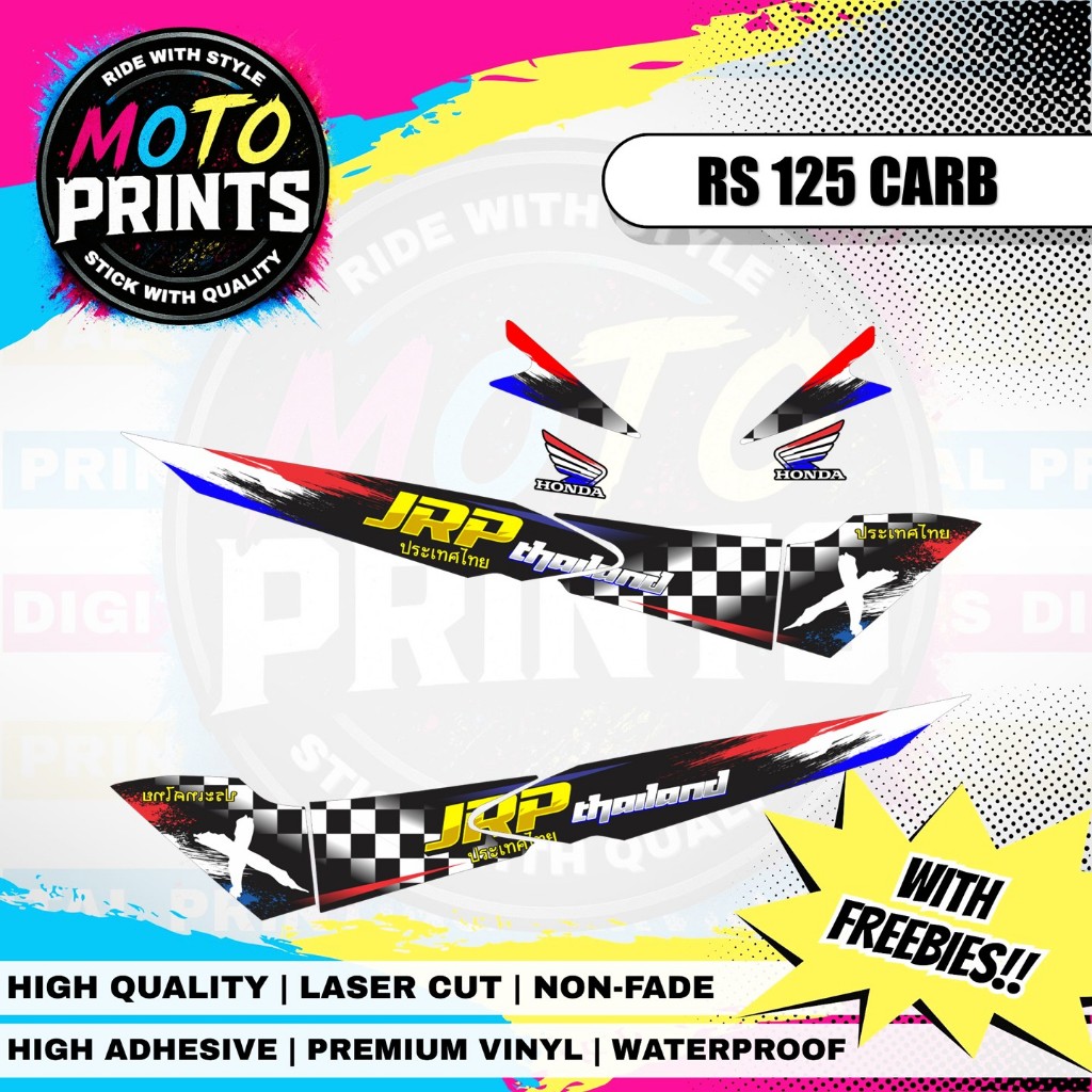 HONDA RS 125 CARB JRP THAILAND DESIGN DECALS STICKER (WATERPROOF ...