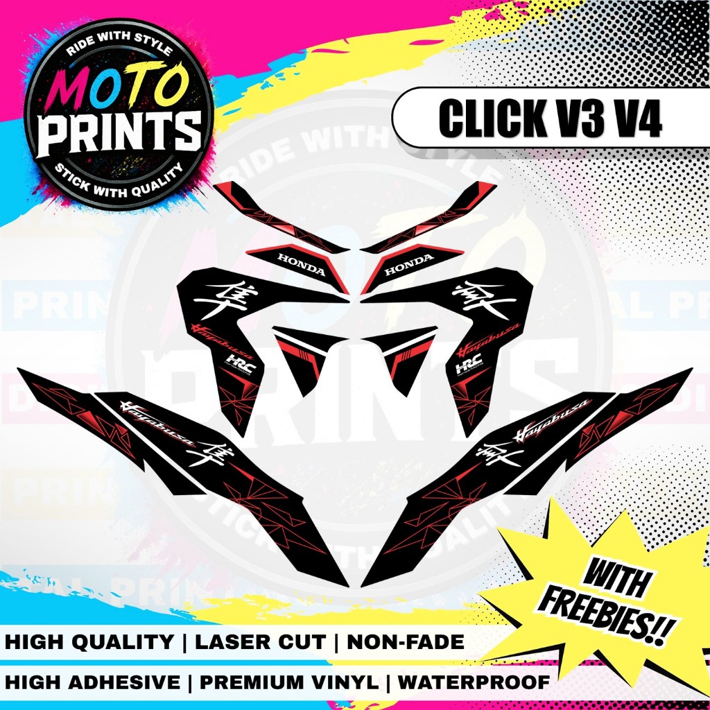 HONDA CLICK VARIO V3 125 HAYABUSA STRIPING NEW PILIHAN WARMA DECALS ...