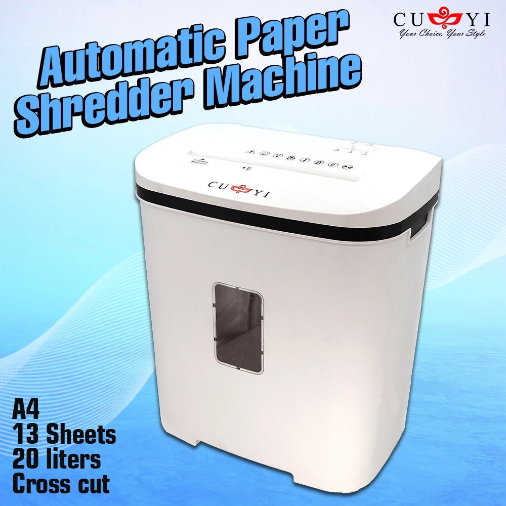 CUYI Automatic Paper Shredder Machine A4 Size 20liters Heavy Duty ...