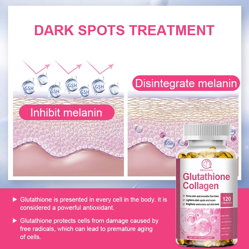 BBEEAAUU Glutathione for Brightening & Collagen Support Radiant Skin Complex Antioxidant Boost